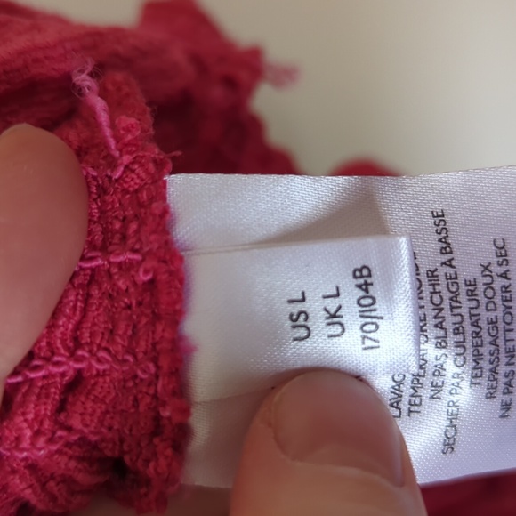 Anthropologie Pilcro Crop Top Peasant Puff Sleeves Pink - Size Large - Picture 11 of 13